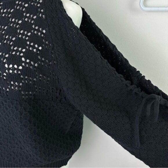 FARM Knit Crochet Cold Shoulder Long Sleeve Sweater Size small/P - Picture 3 of 7